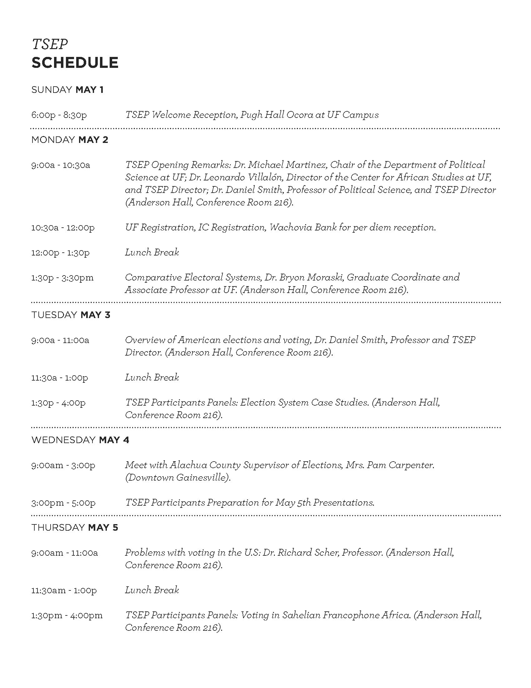 2011 Program Schedule 1