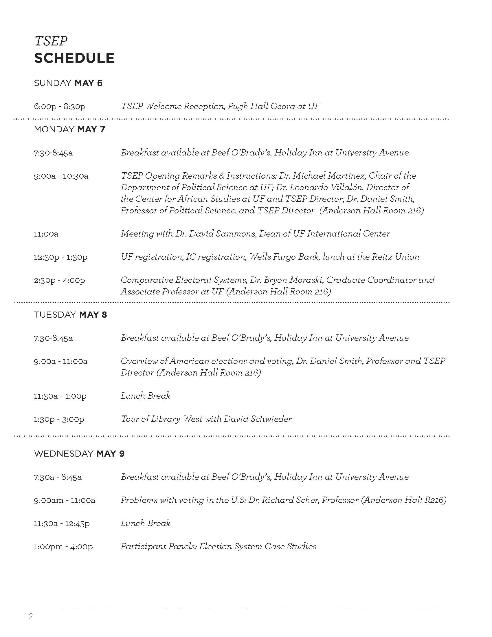 2012 Program Schedule 1