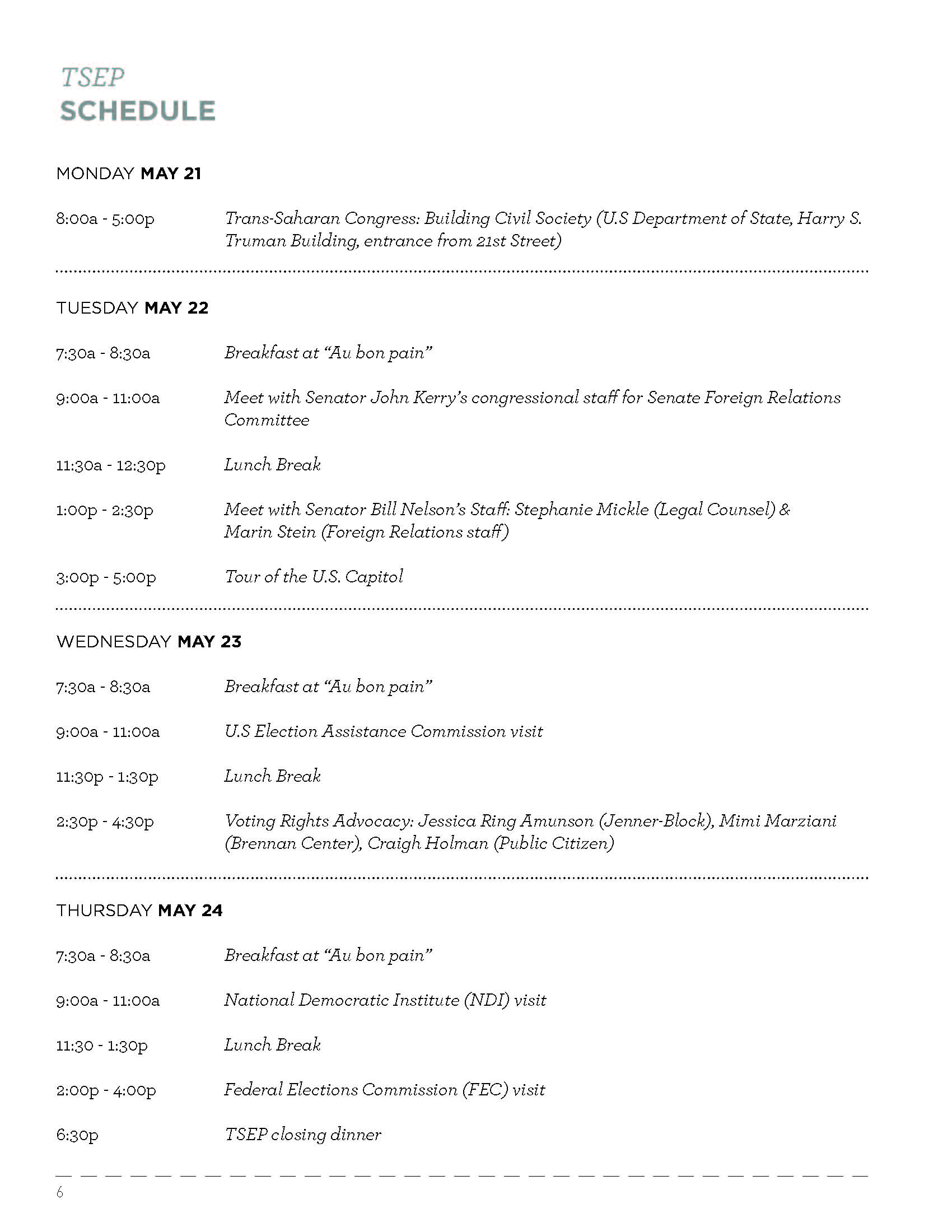2012 Program Schedule 5